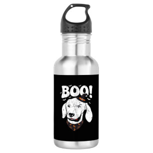 Boo Halloween Hund Hexenhut Fledermäuse Edelstahlflasche
