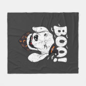 Boo Halloween Hund Hexenhut Fledermäuse Fleecedecke (Vorderseite (Horizontal))