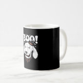 Boo Halloween Hund Hexenhut Fledermäuse Kaffeetasse (VorderseiteRechts)