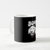 Boo Halloween Hund Hexenhut Fledermäuse Kaffeetasse (Vorderseite Links)