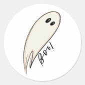 Boo Halloween Illustriert Ghost Runder Aufkleber (Vorderseite)