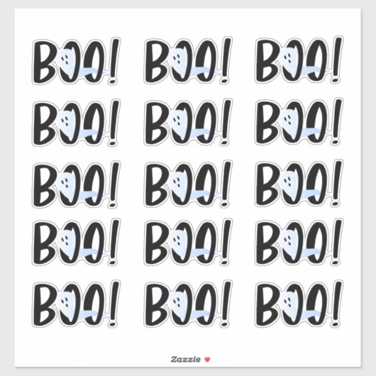 Boo! Halloween Iridescent Ghost Set von 15 Sticker (Blatt)