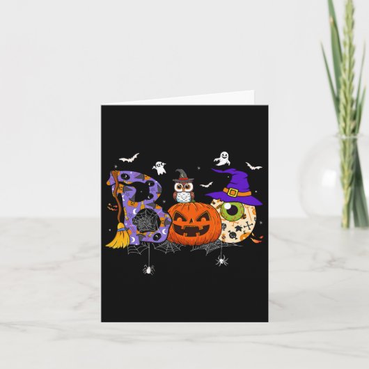 Boo Halloween Kostümspinnen Karte (Vorderseite)
