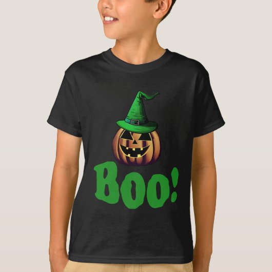 Boo Halloween Kürbislaterne T - Shirt (Vorderseite)