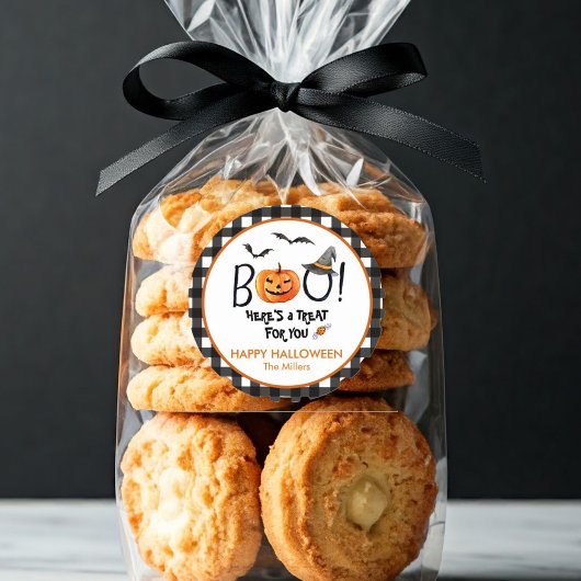 BOO Halloween Leckerei Pumpkin rund Runder Aufkleber