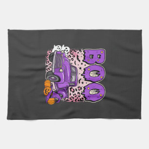 Boo Halloween Lila LKW Geist und Kürbisse Desi Geschirrtuch