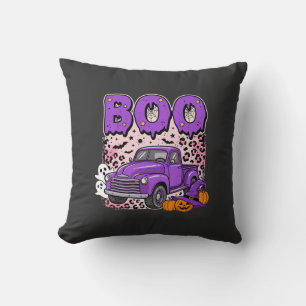 Boo Halloween Lila LKW Geist und Kürbisse Desi Kissen