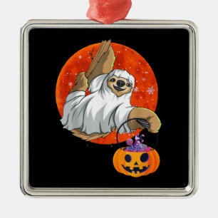 Boo Halloween mit Faultier-Hexenhut und Spinne Ornament Aus Metall