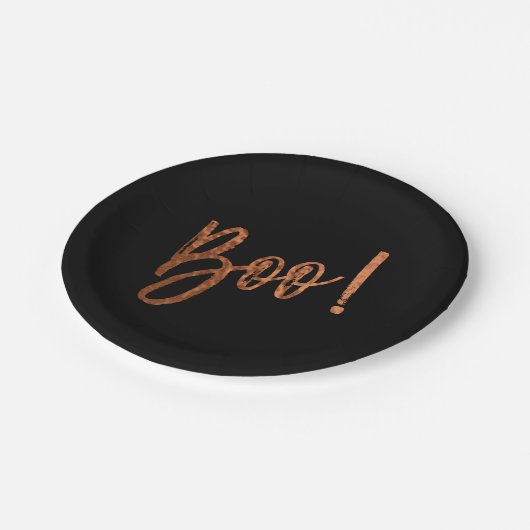 Boo! Halloween-Moderne Halloween-Teller Pappteller (Schrägansicht)