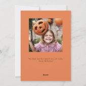 Boo Halloween Modernes Schwarzes Foto Feiertagskarte (Rückseite)