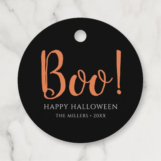 Boo Halloween Niedlich Black Geschenkanhänger (Rückseite)