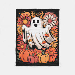 Boo Halloween Niedlich Ghost Girly Coquette Bow He Fleecedecke