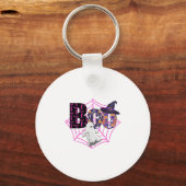 Boo Halloween October Pink Schlüsselanhänger (Vorderseite)