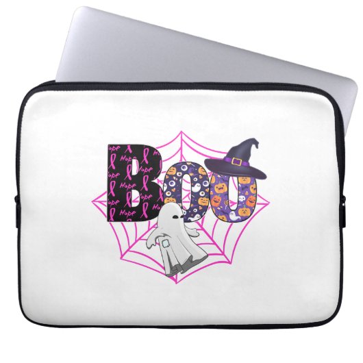 Boo Halloween Oktober Rosa Laptopschutzhülle (Vorderseite)