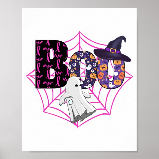 Boo Halloween Oktober Rosa Poster (Vorne)