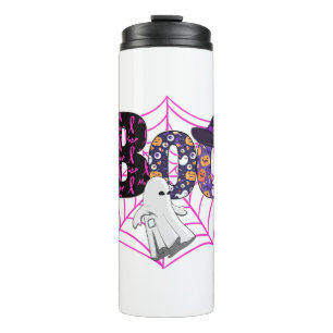Boo Halloween Oktober Rosa Thermosbecher