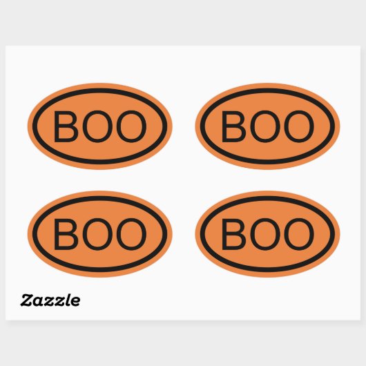 Boo Halloween Oval Sticker (Blatt)