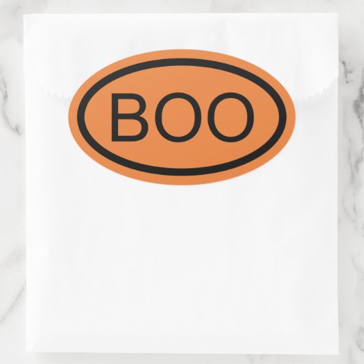 Boo Halloween Oval Sticker (Tasche)