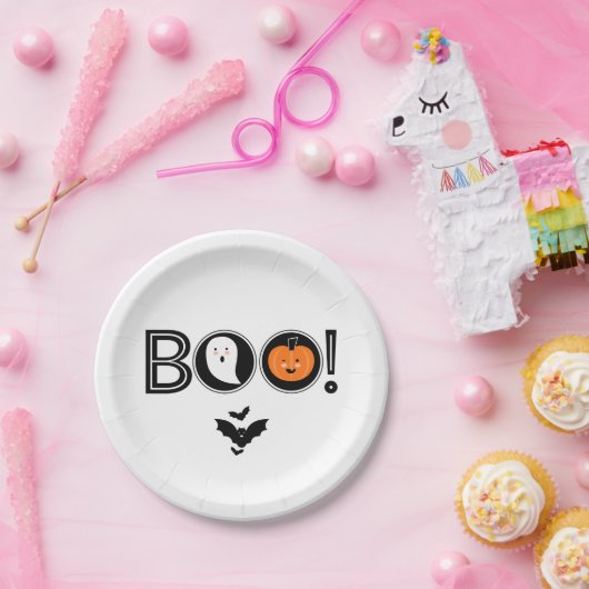Boo! Halloween-Papierplatte Pappteller (Party)