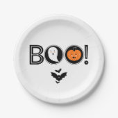 Boo! Halloween-Papierplatte Pappteller (Vorderseite)