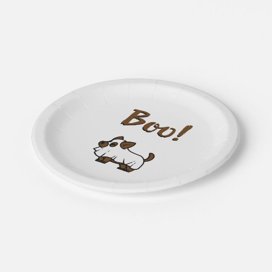 Boo Halloween Pappteller (Schrägansicht)