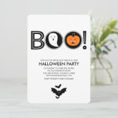Boo! Halloween-Party-Einladung Einladung (Stehend Vorderseite)