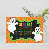 Boo! Halloween-Party-Einladung Einladung (Stehend Vorderseite)