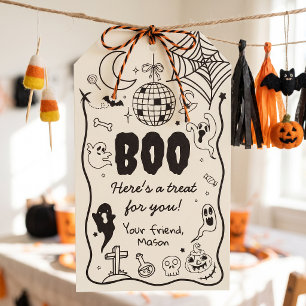 Boo Halloween-Party Gruselige Spuktastische Groovy Geschenkanhänger