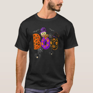 Boo Halloween-Party Spinnen und Hexenhut-Kürbis T-Shirt