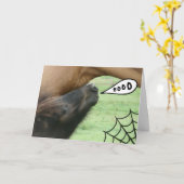 Boo!  Halloween-Pferd Karte (Gelbe Blume)