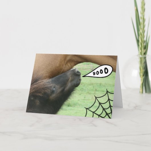 Boo! Halloween-Pferd Karte (Vorderseite)