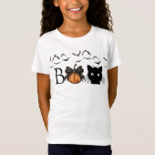 Boo Halloween Pumpkin Black Cat T-Shirt (Vorderseite)