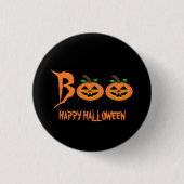 BOO! Halloween Pumpkin Button Abzeichen (Vorderseite)