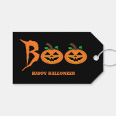 Boo! Halloween Pumpkin-Geschenk-Tag Geschenkanhänger (Vorderseite (Horizontal))
