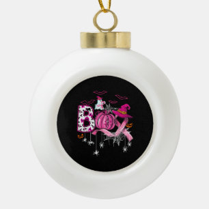 Boo Halloween Pumpkin rosa Band Rotzunge Brustknac Keramik Kugel-Ornament