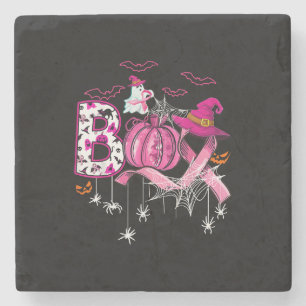 Boo Halloween Pumpkin rosa Band Rotzunge Brustknac Steinuntersetzer