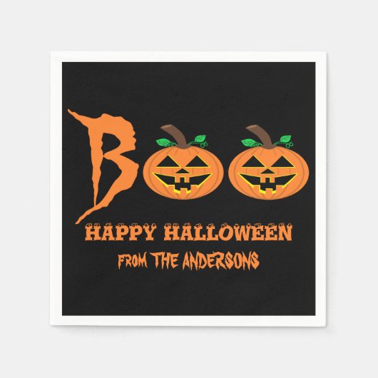 BOO! Halloween Pumpkins Napkins Serviette (Vorderseite)
