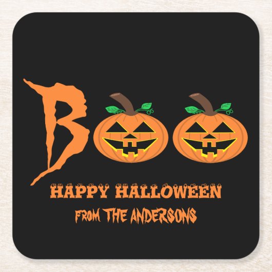 BOO! Halloween Pumpkins Paper Untersetzer (Vorderseite)