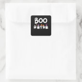 Boo Halloween Quadratischer Aufkleber (Tasche)