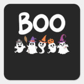 Boo Halloween Quadratischer Aufkleber (Vorderseite)