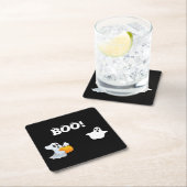 Boo Halloween Rechteckiger Pappuntersetzer (Vor Ort)