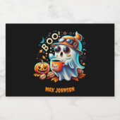 Boo! Halloween - Schön Bestien Orange Black Schaumweinetikett (Einzelnes Label)