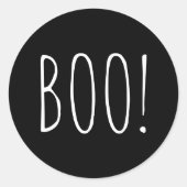 Boo Halloween | Schwarze Typografie für Spooky-Par Runder Aufkleber (Vorderseite)
