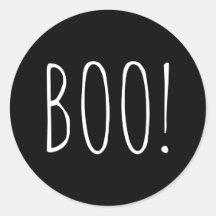 Boo Halloween | Schwarze Typografie für Spooky-Par