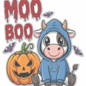 Boo Halloween Spooky Ghost Cow Aufkleber (Vorderseite)