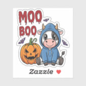 Boo Halloween Spooky Ghost Cow Aufkleber (Blatt)