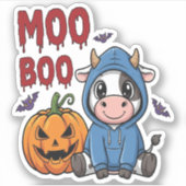 Boo Halloween Spooky Ghost Cow Aufkleber (Vorderseite)