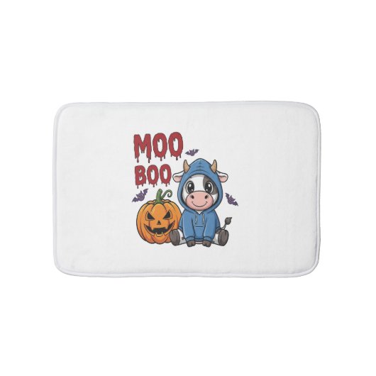 Boo Halloween Spooky Ghost Cow Badematte (Vorderseite)