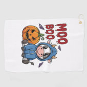 Boo Halloween Spooky Ghost Cow Golfhandtuch (Horizontal)
