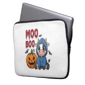 Boo Halloween Spooky Ghost Cow Laptopschutzhülle (Vorderseite Links)